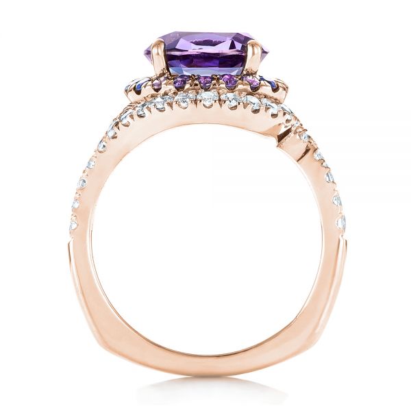 14k Rose Gold Custom Alexandrite Blue And Purple Sapphire And Diamond ...