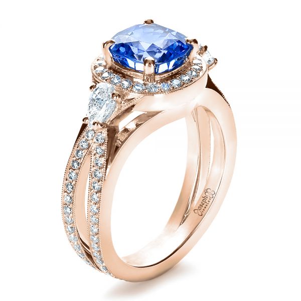 Rose gold with store sapphire ring