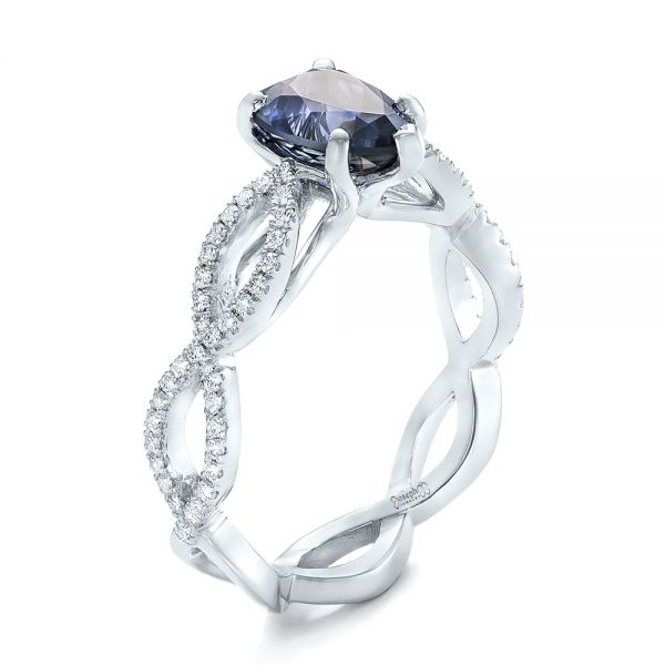 Custom Blue Sapphire And Diamond Engagement Ring #102309 - Seattle ...