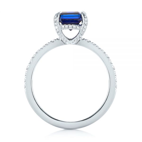 Custom Blue Sapphire And Diamond Engagement Ring #103509 - Seattle ...