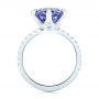 18k White Gold 18k White Gold Custom Blue Sapphire And Diamond Engagement Ring - Front View -  103545 - Thumbnail