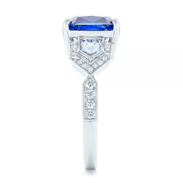 Custom Blue Sapphire And Diamond Engagement Ring #102783 - Seattle ...