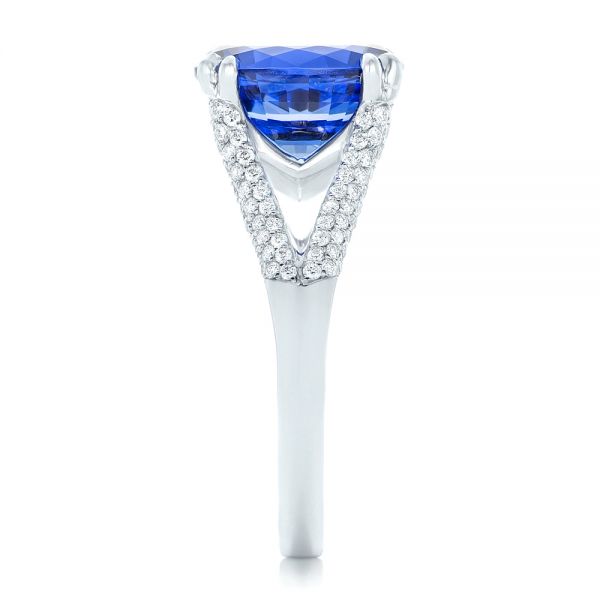 Custom Blue Sapphire And Diamond Engagement Ring #102790 - Seattle ...