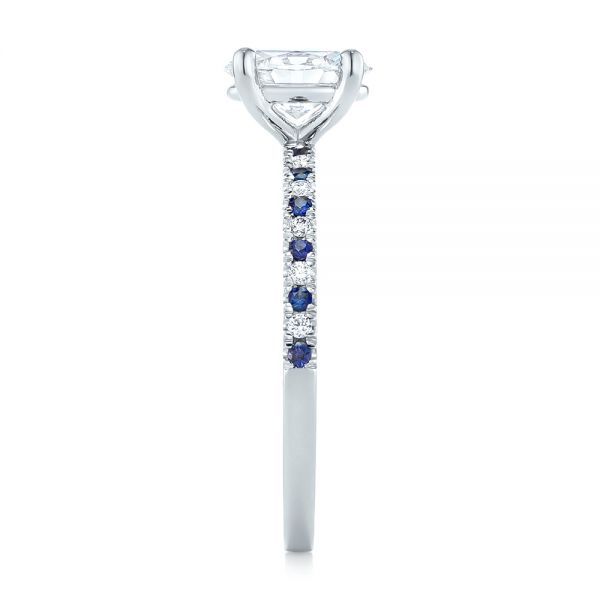 Custom Blue Sapphire And Diamond Engagement Ring #104207 - Seattle ...