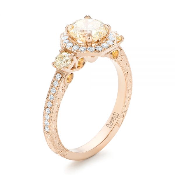 Custom Champagne Diamonds And Diamond Halo Engagement Ring #102772 ...