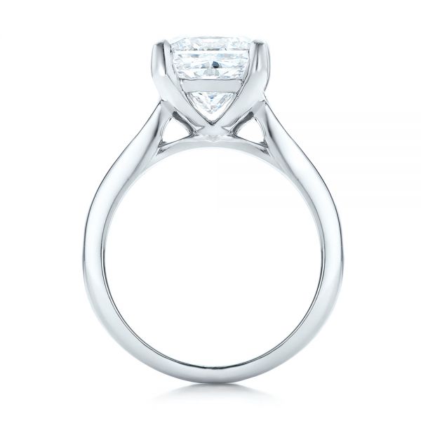  Platinum Custom Channel Set Princess Cut Diamond Engagement Ring - Front View -  101107