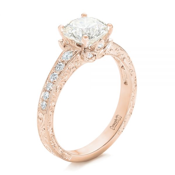 14k Rose Gold Custom Diamond Engagement Ring #102462 - Seattle Bellevue ...