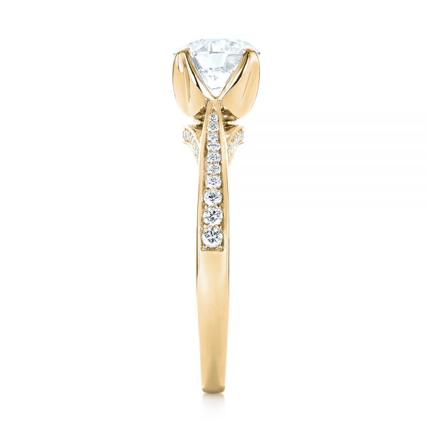 14k Yellow Gold 14k Yellow Gold Custom Diamond Engagement Ring - Side View -  103464