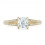 18k Yellow Gold 18k Yellow Gold Custom Diamond Engagement Ring - Top View -  102325 - Thumbnail