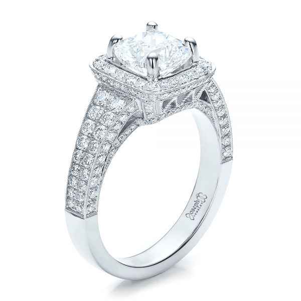Halo Engagement Rings | 1 Carat Round Halo Diamond Engagement Ring in 14K  White Gold | SuperJeweler