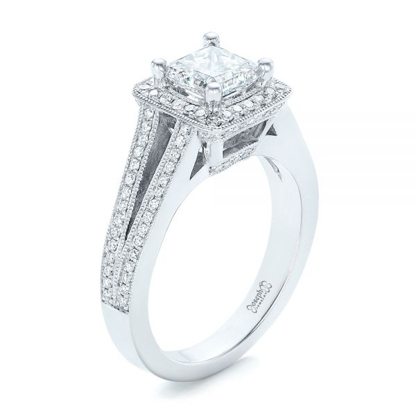 Custom Diamond Halo Engagement Ring #102809 - Seattle Bellevue | Joseph ...