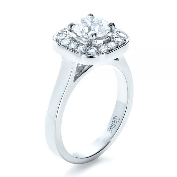 Custom Diamond Halo Engagement Ring #1330 - Seattle Bellevue | Joseph ...