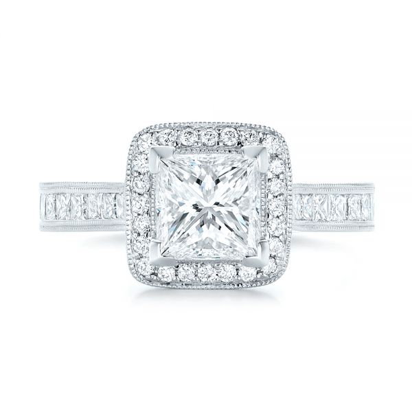 Custom Diamond Halo Engagement Ring #102882 - Seattle Bellevue | Joseph ...