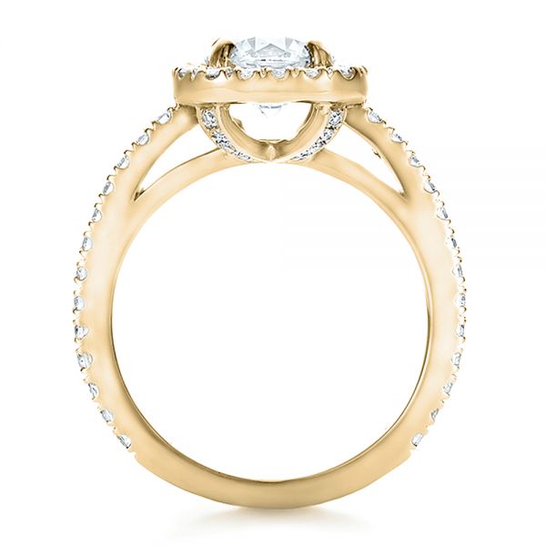 14k Yellow Gold Custom Diamond Halo Engagement Ring #100629 - Seattle ...