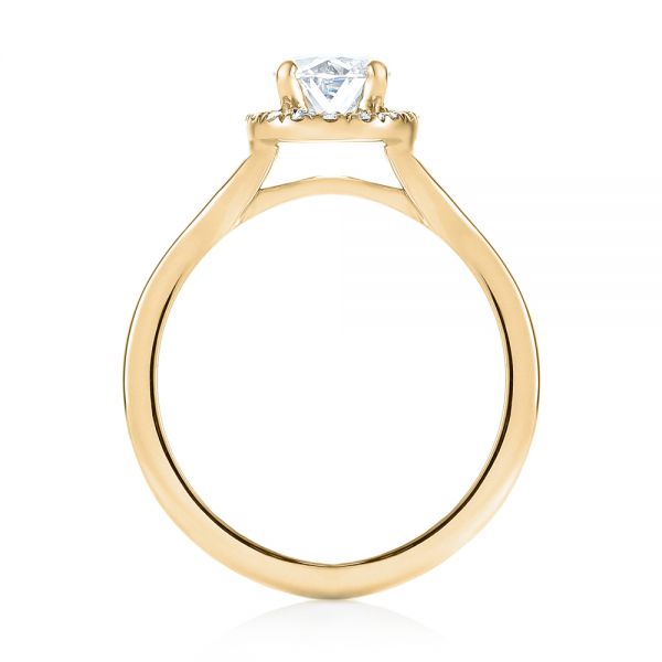 18k Yellow Gold 18k Yellow Gold Custom Diamond Halo Engagement Ring - Front View -  103413