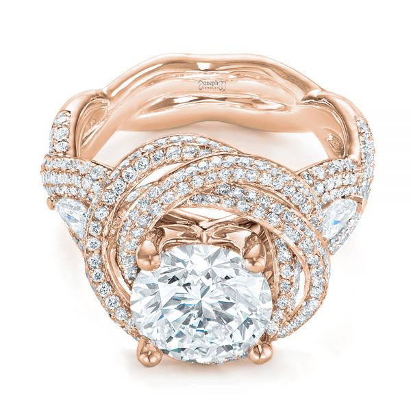 18k Rose Gold Custom Diamond Pave Engagement Ring 103544 Seattle Bellevue Joseph Jewelry