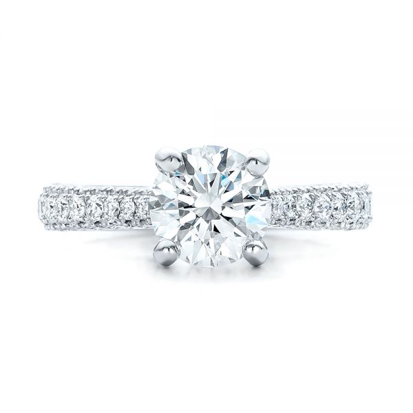 Custom Diamond Pave Engagement Ring #100853 - Seattle Bellevue | Joseph ...