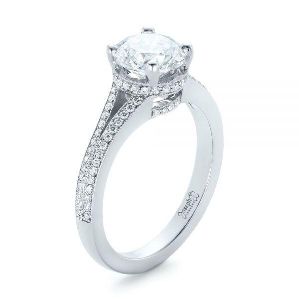 Custom Diamond Split Shank Engagement Ring #102226 - Seattle Bellevue ...