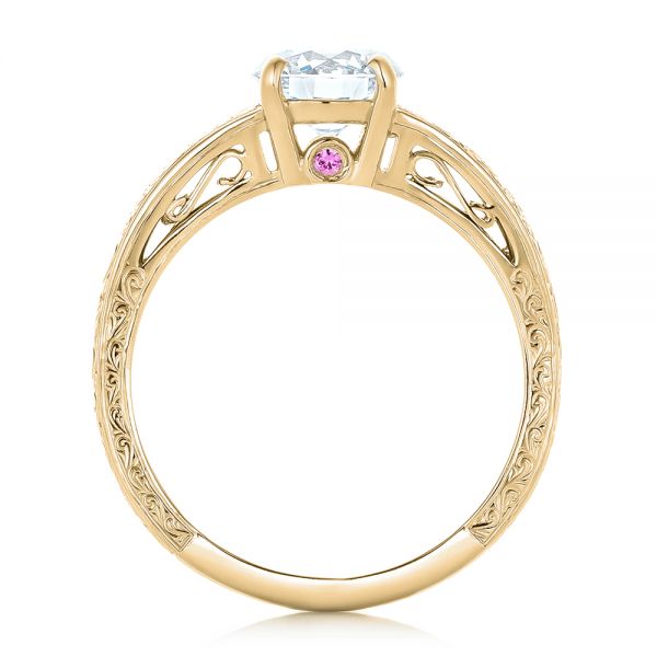14k Yellow Gold Custom Diamond And Pink Sapphire Engagement Ring #102355 - Seattle  Bellevue