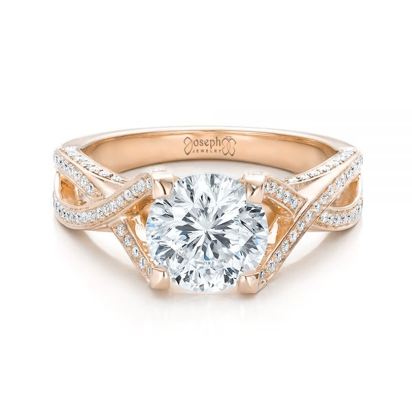 18k Rose Gold Custom Diamond Engagement Ring #100565 - Seattle Bellevue ...