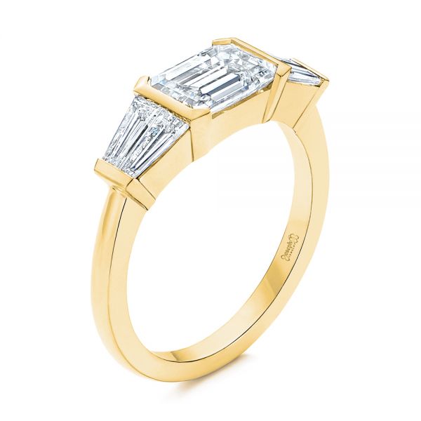Classic Emerald Cut Engagement Ring with Tapered Needle Baguette Diamo –  ARTEMER