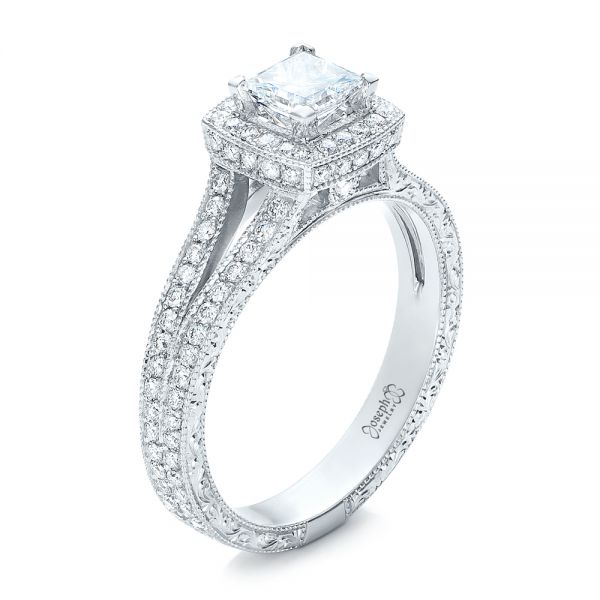 Princess cut halo engagement deals ring set