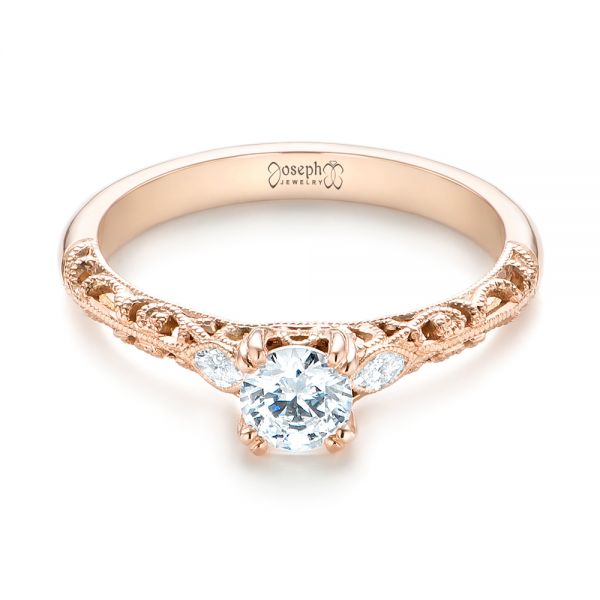Custom Filigree And Diamond Engagement Ring #103372 - Seattle Bellevue ...