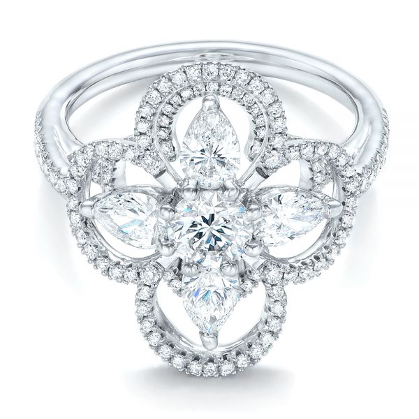 Louis Vuitton LV 18K White Gold Fusion Diamond Ring