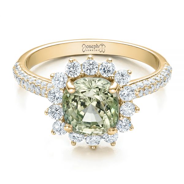 Classic Round Cut Emerald Green Engagement Ring from Black Diamonds New York