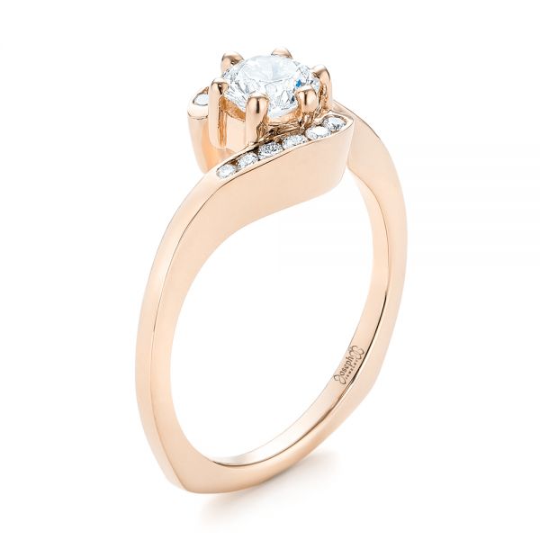 14k Rose Gold Custom Interlocking Diamond Engagement Ring #103441 ...