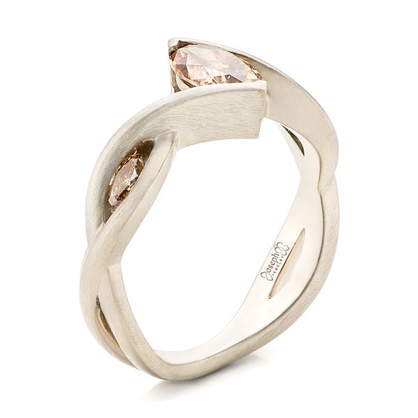 14K Rose Gold and Cognac Diamond Halo Ring