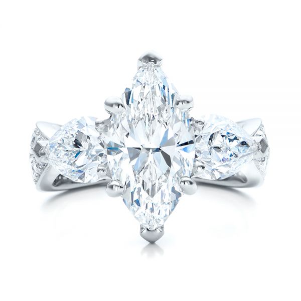 Marquise Cut Twisted Design Double Halo Diamond Engagement Ring 925  Sterling Silver – DiamondLoops