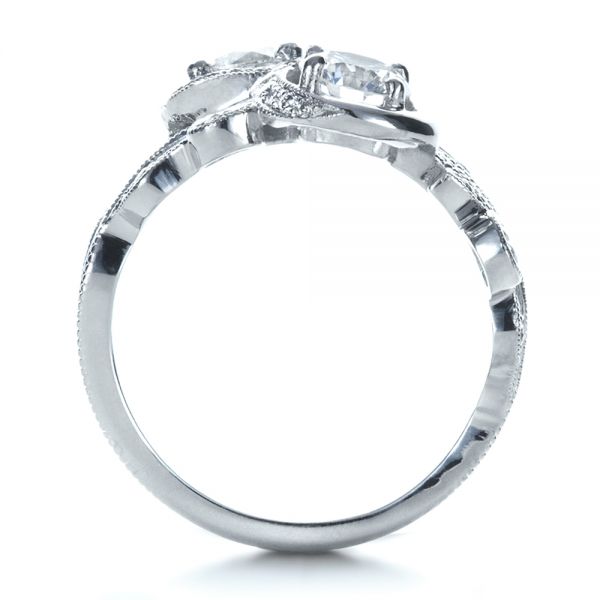  Platinum Custom Organic Infinity Diamond Engagement Ring - Front View -  1383