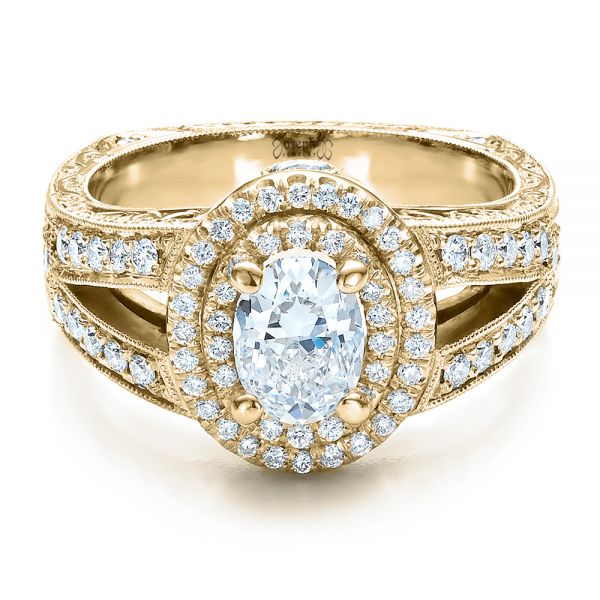14k Yellow Gold Custom Oval Diamond Engagement Ring #100041 - Seattle ...