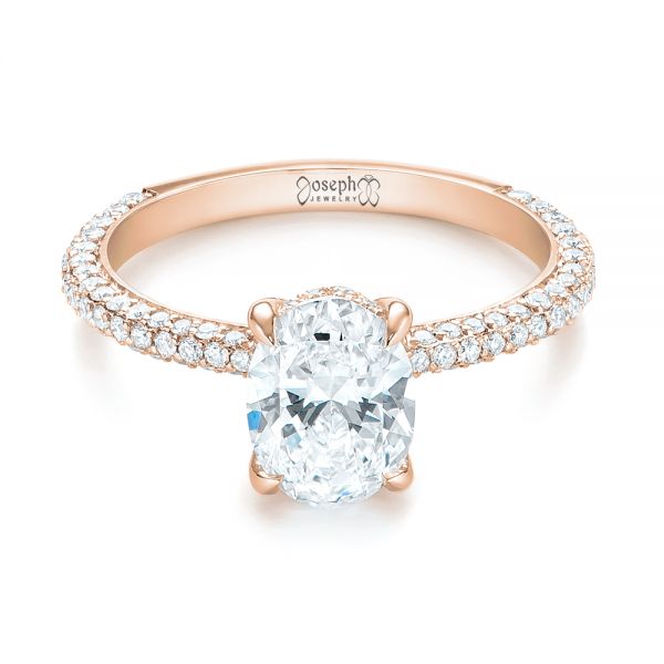 18k Rose Gold Custom Pave Diamond Engagement Ring #104689 - Seattle ...