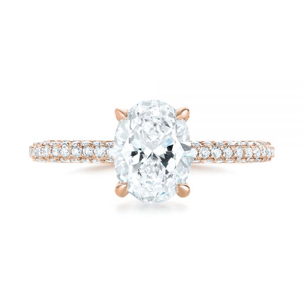 14k Rose Gold Custom Pave Diamond Engagement Ring #104689 - Seattle ...