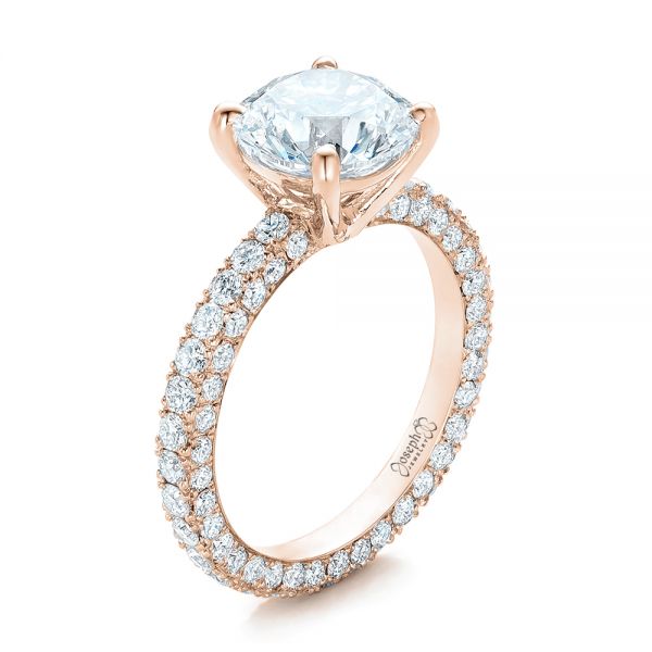 14k Rose Gold Custom Pave Diamond Eternity Engagement Ring #102143 ...
