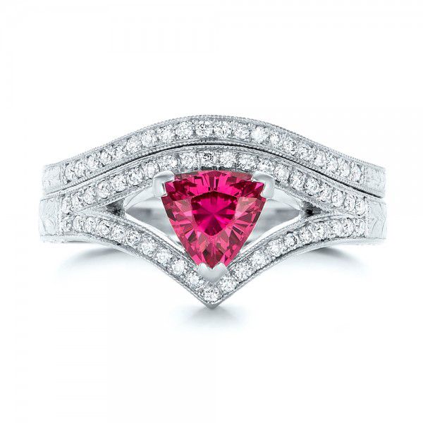 Custom Pink Sapphire Engagement Ring - Image