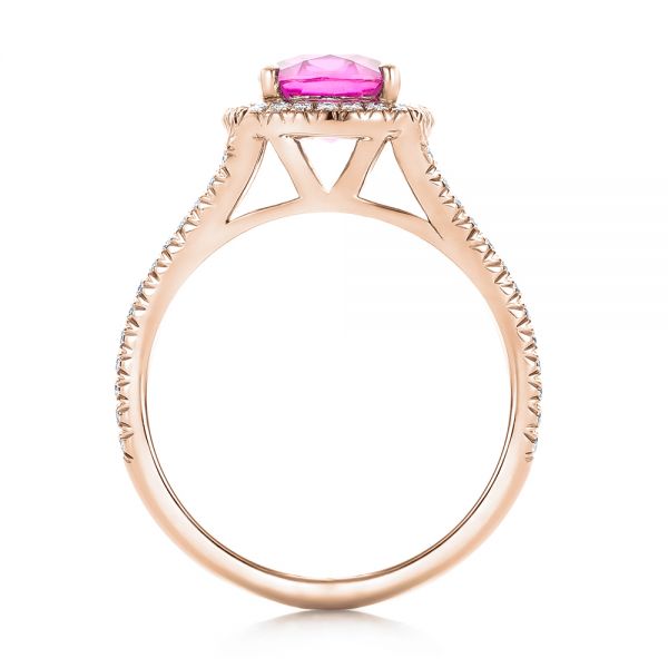 Maxine Jewelry Rose Gold Halo Radiant Cut Pink Sapphire 2pc Jewelry Set