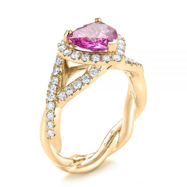 Custom Pink Sapphire And Diamond Halo Engagement Ring #103621 - Seattle ...
