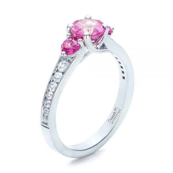 Custom Pink And White Sapphire Engagement Ring #100883 - Seattle ...