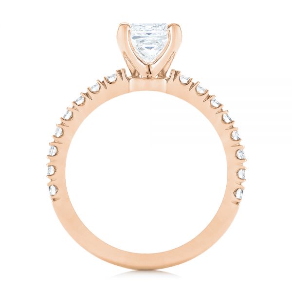 18k Rose Gold Custom Princess Cut Diamond Classic Engagement Ring ...