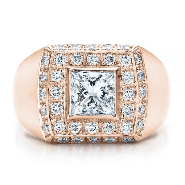 18k Rose Gold Custom Princess Cut Engagement Ring #100010 - Seattle ...