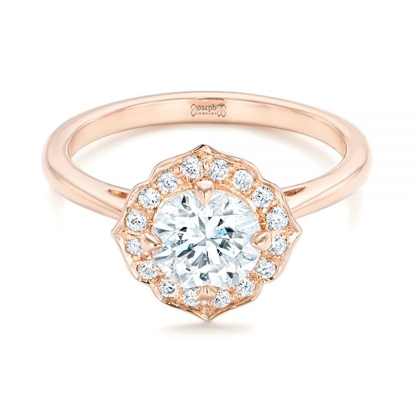 Custom Diamond Halo Engagement Ring #102957 - Seattle Bellevue | Joseph ...