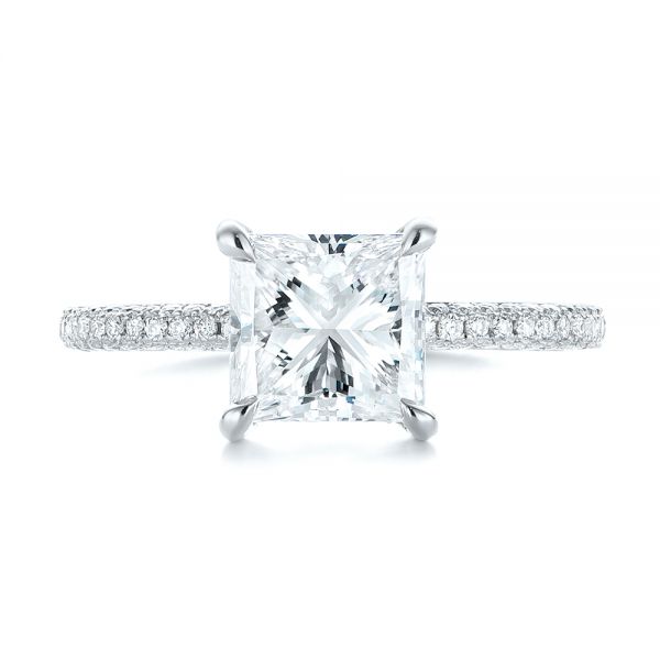 Platinum Custom Pave Diamond Engagement Ring #104690 - Seattle Bellevue ...