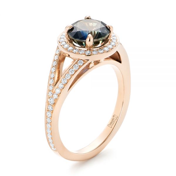 Custom Pink Sapphire Halo Engagement Ring #103630 - Seattle Bellevue