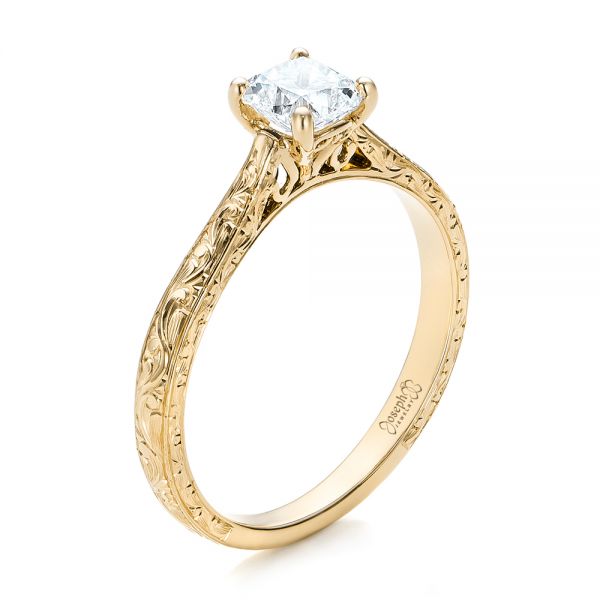 14k Yellow Gold Custom Solitaire Diamond Engagement Ring #101618 ...