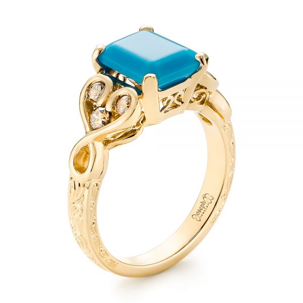 yellow gold and turquoise jewelry