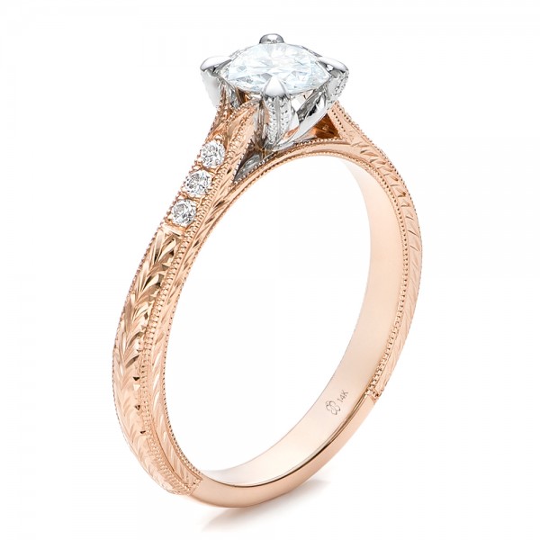 ... Rings â€º Custom Rose Gold and White Gold Diamond Engagement Ring