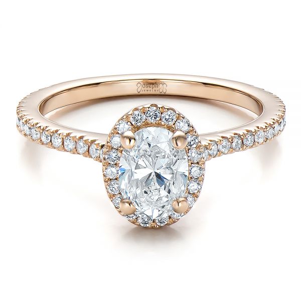 Custom Diamond Halo Engagement Ring #100741 - Seattle Bellevue | Joseph ...